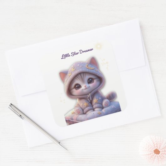 Cute Cosmic Cat Sticker (Envelop)