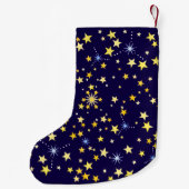 Cute Cosmic Pattern Sterrennacht Galaxy Navy Blue Kleine Kerstsok (Achterkant)