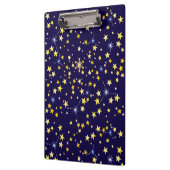Cute Cosmic Pattern Sterrennacht Galaxy Navy Blue Klembord (Links)