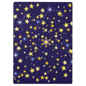 Cute Cosmic Pattern Sterrennacht Galaxy Navy Blue Klembord (Achterkant)