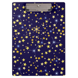 Cute Cosmic Pattern Sterrennacht Galaxy Navy Blue Klembord