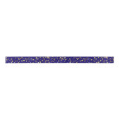 Cute Cosmic Pattern Sterrennacht Galaxy Navy Blue Satijnen Lint (Voorkant)