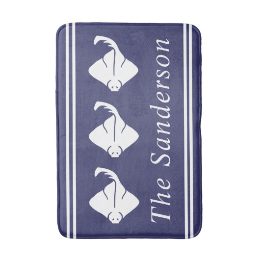 Cute Costal Nautical Stingray Manta ray Badmat (Voorkant Verticaal)