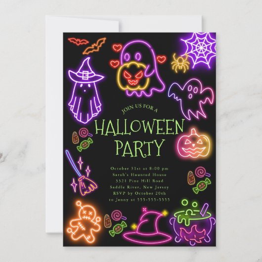 Cute Costume Halloween Feest Uitnodiging (Voorkant)