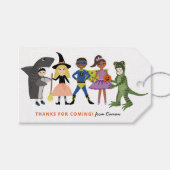 Cute Costumes Halloween Birthday Treatment Favor Cadeaulabel (Voorkant (Horizontaal))