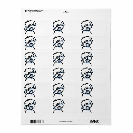 Cute Coton de Tulear Etiket (Full Sheet)