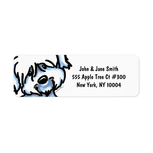 Cute Coton de Tulear Personalized Etiket (Voorkant)