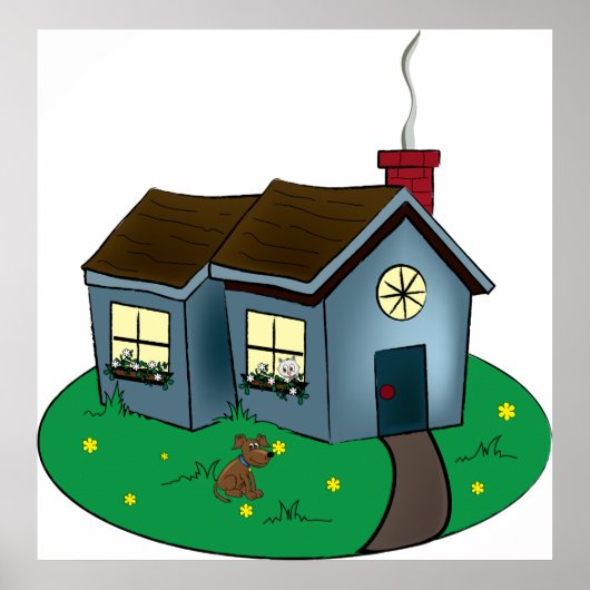 Cute Cottage Home Poster (Voorkant)