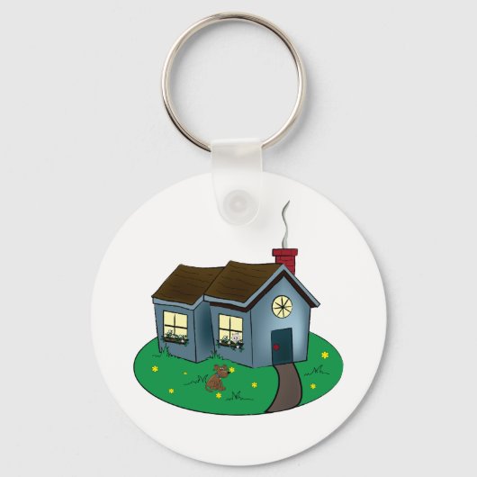 Cute Cottage Home Sleutelhanger (Voorkant)