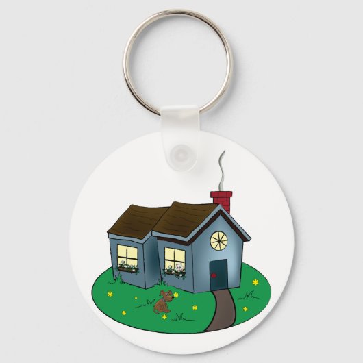 Cute Cottage Home Sleutelhanger (Achterkant)