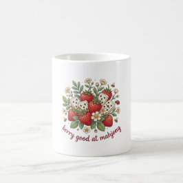 Cute Cottagecore Aardbei Mahjong Tegels Koffie  Koffiemok