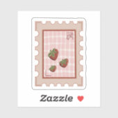Cute Cottagecore Aardbeipostzegelsticker Sticker (Vel)