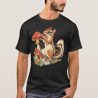 Cute Cottagecore Chipmunk Mushroom Aesthetic Natur T-shirt