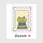 Cute Cottagecore Kikker Stempel Sticker (Vel)
