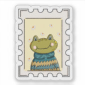 Cute Cottagecore Kikker Stempel Sticker (Voorkant)