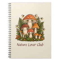Cute Cottagecore Paddenstoel Familie Spiraal Noteb