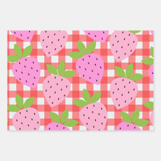 Cute Cottcore  aardbei Pset in Red Inpakpapier Vel (Voorkant 2)