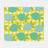 Cute Cottcore  aardbeien Pset Yellow Fleece Deken (Voorkant (Horizontaal))