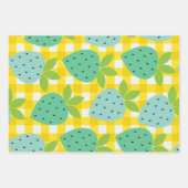 Cute Cottcore  aardbeien Pset Yellow Inpakpapier Vel (Voorkant 3)