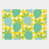 Cute Cottcore  aardbeien Pset Yellow Inpakpapier Vel (Voorkant 2)
