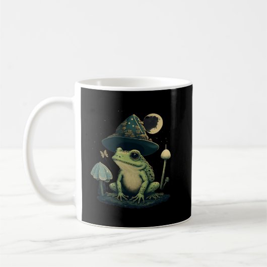 Cute Cottcore Aesthetic Frog Mushroom Moon Witc Koffiemok (Links)