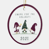 Cute Cottcore Gnome voor de Feestdagen - magenta- Keramisch Ornament (Links)