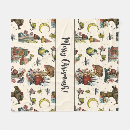 Cute Cottcore Merry Kerstmis Lover Fl. Fleece Deken (Voorkant (Horizontaal))