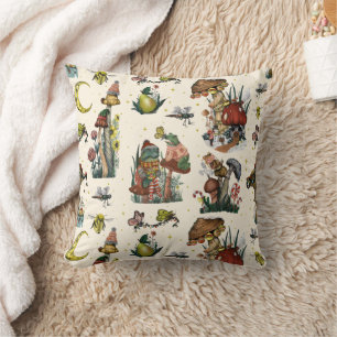 Cute Cottcore Merry-kerstpaddenstoel patroon Kussen