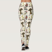 Cute Cottcore Merry-kerstpaddenstoel patroon Leggings (Achterkant)