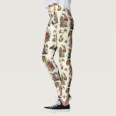 Cute Cottcore Merry-kerstpaddenstoel patroon Leggings (Links)