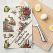 Cute Cottcore Merry-kerstroom Lover Ki Theedoek (Quarter Fold)