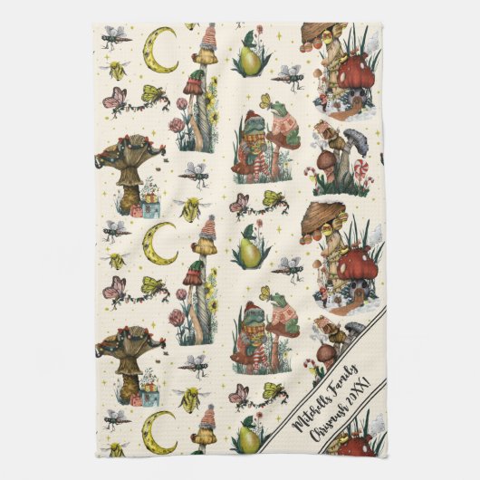 Cute Cottcore Merry-kerstroom Lover Ki Theedoek (Verticaal)