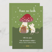 Cute Cottcore muis Red Mushroom House Green (Voorkant / Achterkant)