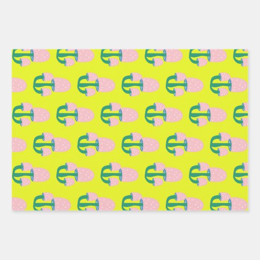 Cute  Cottcore Padroom Geel en Roze Inpakpapier Vel (Voorkant)