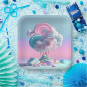 Cute Cotton Snoep Clouds Paper Bord (Feest)