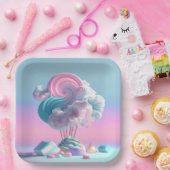 Cute Cotton Snoep Clouds Paper Bord (Feest)
