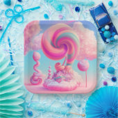 Cute Cotton Snoep Clouds Paper Bord (Feest)
