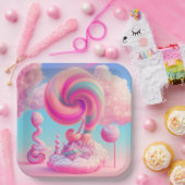 Cute Cotton Snoep Clouds Paper Bord (Feest)