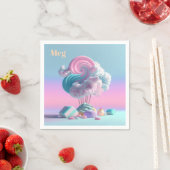 Cute Cotton Snoep Clouds Personalized Napkins Servet (Insitu)