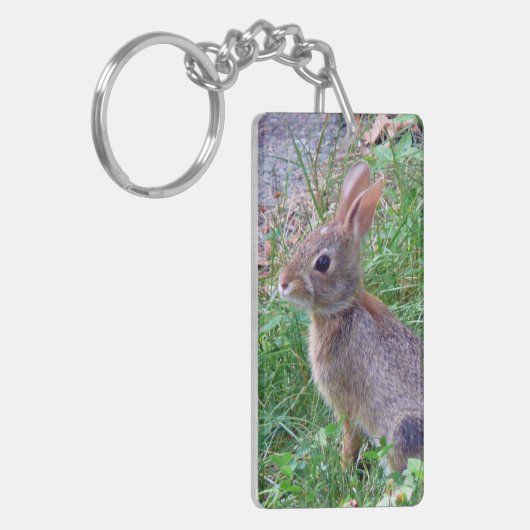 Cute Cottontail Bunny Rabbit Sleutelhanger (Voorkant Links)