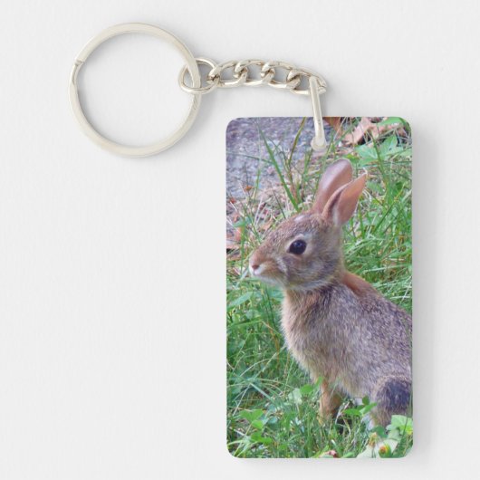 Cute Cottontail Bunny Rabbit Sleutelhanger (Voorkant)