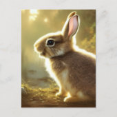 Cute Cottontail Wildlife Portret Briefkaart (Voorkant)