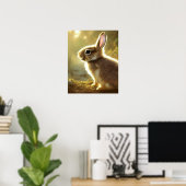 Cute Cottontail Wildlife Portret Poster (Thuiskantoor)