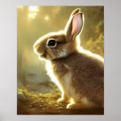 Cute Cottontail Wildlife Portret Poster (Voorkant)