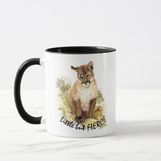 Cute Cougar Mountain Lion Cat Kitten FIERCE QUOTE Mok (Links)
