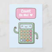 Cute Count on Me Calculator Positieve woordspeling Briefkaart (Voorkant)