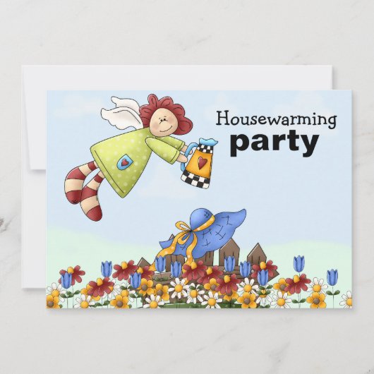 Cute Country Angel Watering Flowers (Voorkant)