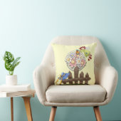 Cute Country Angel Watering Flowers Kussen (Stoel)