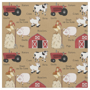 Cute Country Boerderij Patroon Materiaal Stof