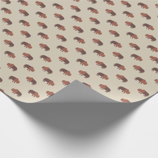 Cute Country Buffalo Pattern Cadeaupapier (Hoek)